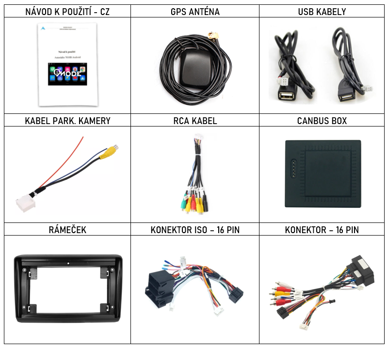 CZ příslušenství pro autorádio Bmode BEV21  pro Fiat Ducato Peugeot Boxer Citroen Jumper s CarPlay AndroidAuto - evtech.cz